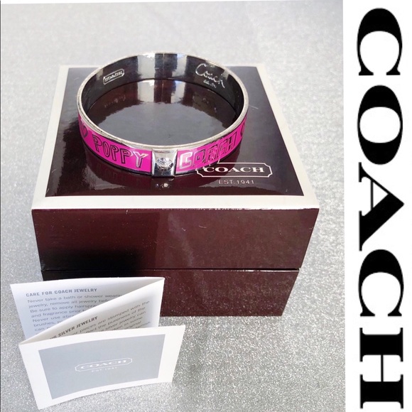 Coach Jewelry - NWT Coach Poppy Collection Silver bangle.